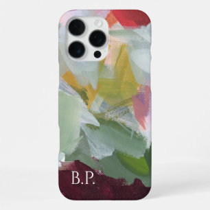 Funda Para iPhone 16 Pro Max Arte abstracto colorido con monograma y nombre per