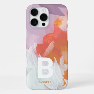 Funda Para iPhone 16 Pro Max Arte abstracto colorido con monograma y nombre per