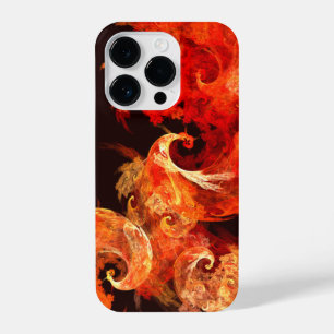 Funda Para iPhone 14 Pro Arte abstracto de aves de fuego bailando