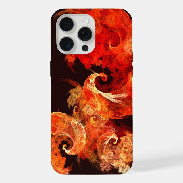 Funda Para iPhone Arte abstracto de aves de fuego bailando (Reverso )