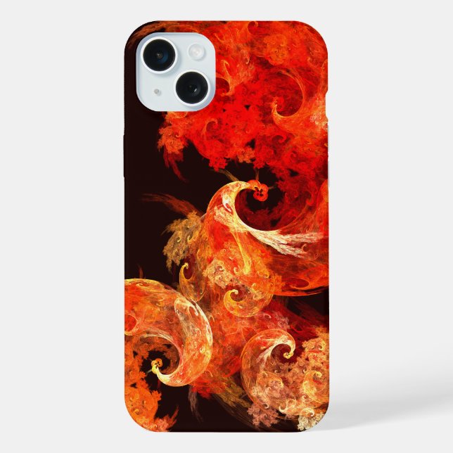 Funda Para iPhone Arte abstracto de aves de fuego bailando (Reverso )