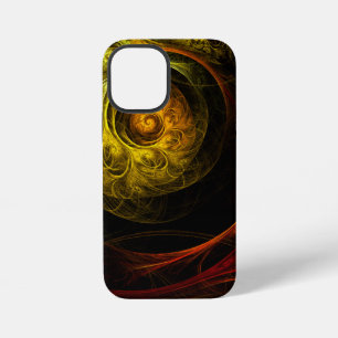 Funda Para iPhone 12 Mini Arte abstracto de color rojo floral de Sunrise