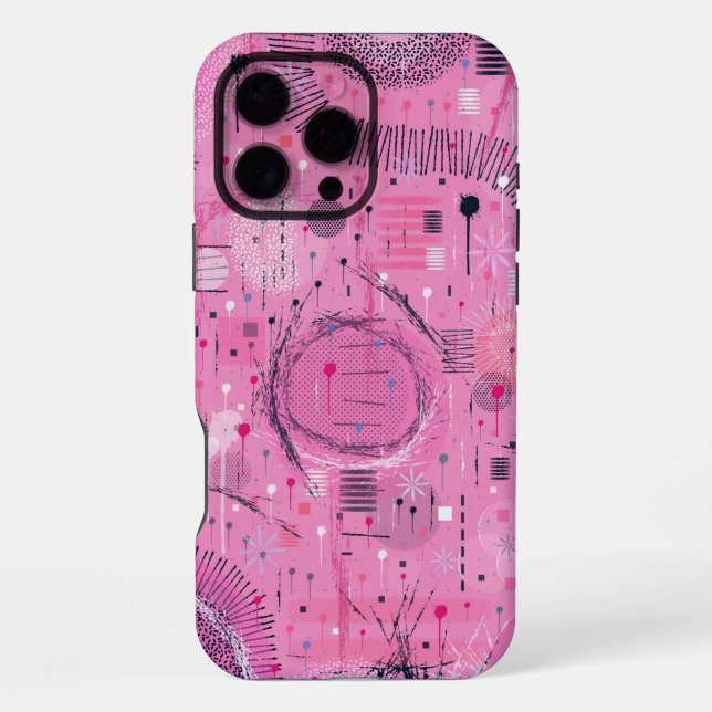 Funda Para iPhone Arte abstracto de helado con fresa (Reverso )