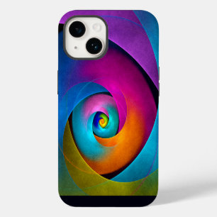 Funda Para iPhone 14 Arte abstracto floral moderno patrón rosa azul #17