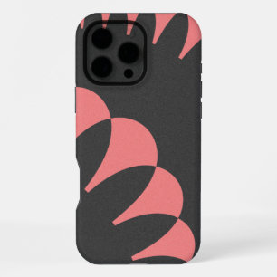 Funda Para iPhone 16 Pro Max Arte abstracto fractal artístico rosa y negro
