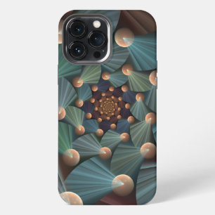 Funda Para iPhone 13 Pro Max Arte abstracto fractal con profundidad marrón piza