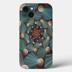 Arte abstracto fractal con profundidad marrón piza