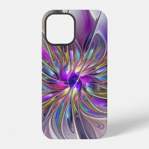 Funda Para iPhone 12 Arte abstracto fractal de flores enérgico y colori