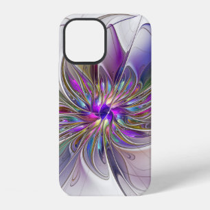 Funda Para iPhone 12 Arte abstracto fractal de flores enérgico y colori