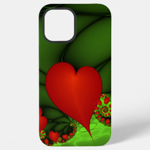 Funda Para iPhone 12 Pro Max Arte abstracto fractal moderno corazones rojos lim