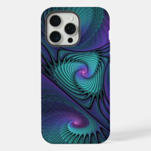 Arte abstracto fractal moderno de púrpura y turque
