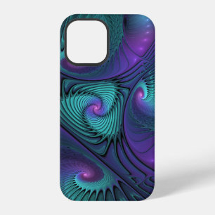 Funda Para iPhone 12 Pro Arte abstracto fractal moderno púrpura se encuentr