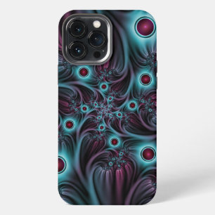 Funda Para iPhone 13 Pro Max Arte abstracto fractal rosa azul profundo