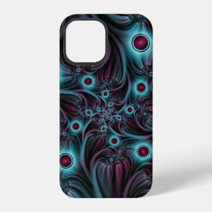 Funda Para iPhone 12 Arte abstracto fractal rosa azul profundo