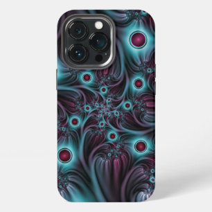 Funda Para iPhone 13 Pro Arte abstracto fractal rosa azul profundo