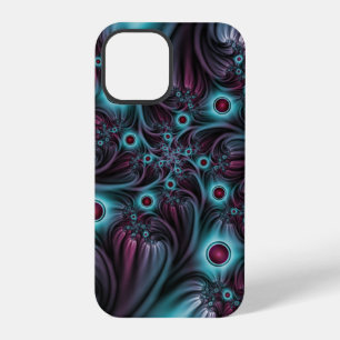Funda Para iPhone 12 Pro Arte abstracto fractal rosa azul profundo