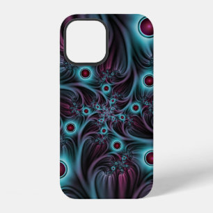 Funda Para iPhone 12 Arte abstracto fractal rosa azul profundo