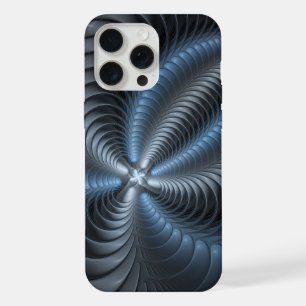 Arte abstracto moderno fractal 3D gris azul plásti