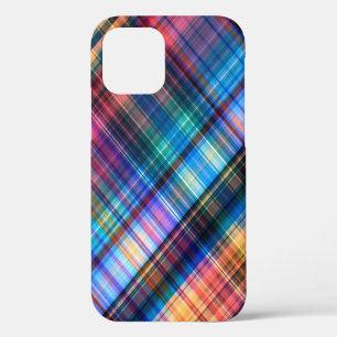 Funda Para iPhone 12 arte abstracto patrón geométrico diagonal arcoíris