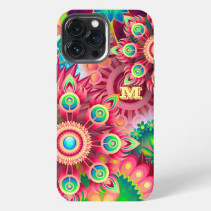 Funda Para iPhone 13 Pro Max Arte abstracto psicodélico moderno inicial colorid