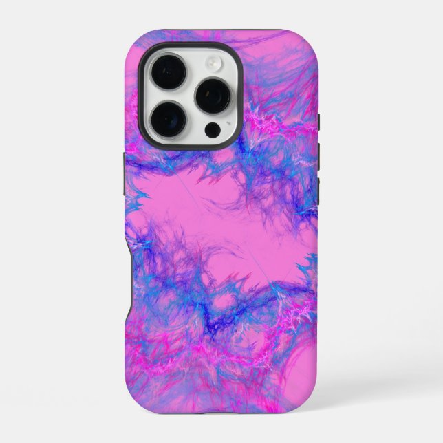 Funda Para iPhone arte abstracto rosa y azul (Reverso )