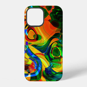 Funda Para iPhone 12 arte abstracto vibrante fondo colorido, sin costur