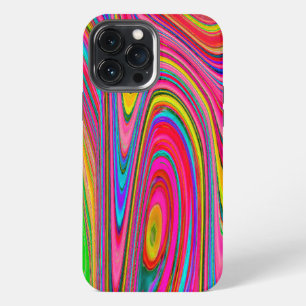Funda Para iPhone 13 Pro Max Arte abstracto y psicodélico amarillo, rojo y azul