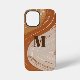 Funda Para iPhone 12 Mini Arte boho abstracto, tonos terrosos