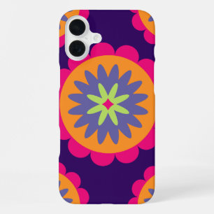 Funda Para iPhone 16 Plus Arte con patrón botánico retro genial