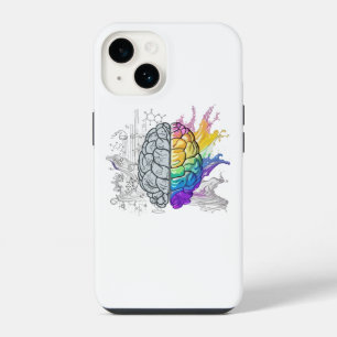 Funda Para iPhone 14 Arte Creativo Cerebro Izquierdo vs Cerebro Derecho