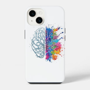 Funda Para iPhone 14 Arte creativo de cerebro izquierdo vs derecho