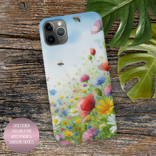 Funda Para iPhone 16 Pro Max Arte de Acuarela Floral de Flores de Campo Primave