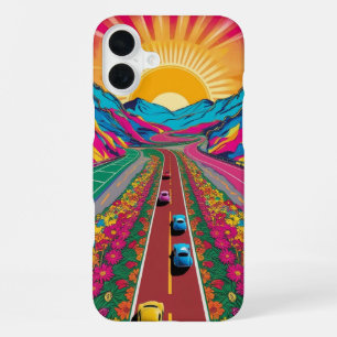 Funda Para iPhone 16 Plus Arte de amanecer psicodélico regalo de visión aluc