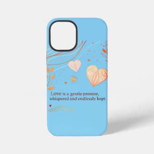 Funda Para iPhone 12 Mini Arte de amor de corazón de oro elegante