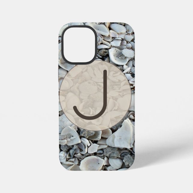 Funda Para iPhone Arte de caso inicial de conchas costeras (Reverso )