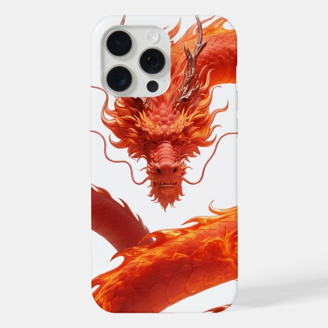 Funda Para iPhone Arte de Dragón de Fuego Rojo | Diseño de Dragón de (Reverso )