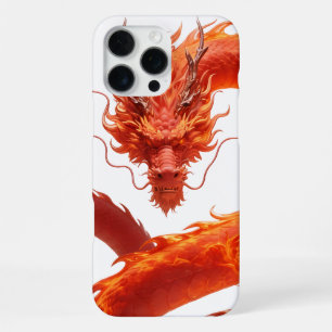 Funda Para iPhone 16 Pro Max Arte de Dragón de Fuego Rojo   Diseño de Dragón de