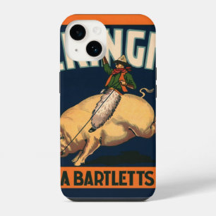 Funda Para iPhone 14 Arte de etiqueta de caja de frutas vintage Cowboy 