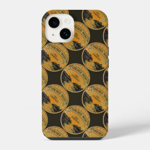 Funda Para iPhone 14 Arte de etiqueta de producto vintage, Golden West