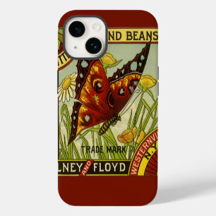 Funda Para iPhone 14 Arte de etiqueta de verdura vintage, judías de la