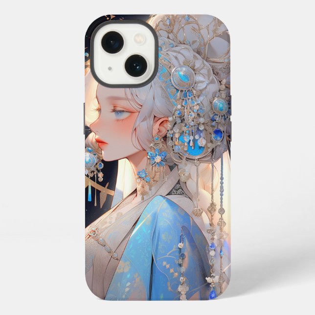 Funda Para iPhone Arte de Fantasía de Princesa de Anime (Reverso )