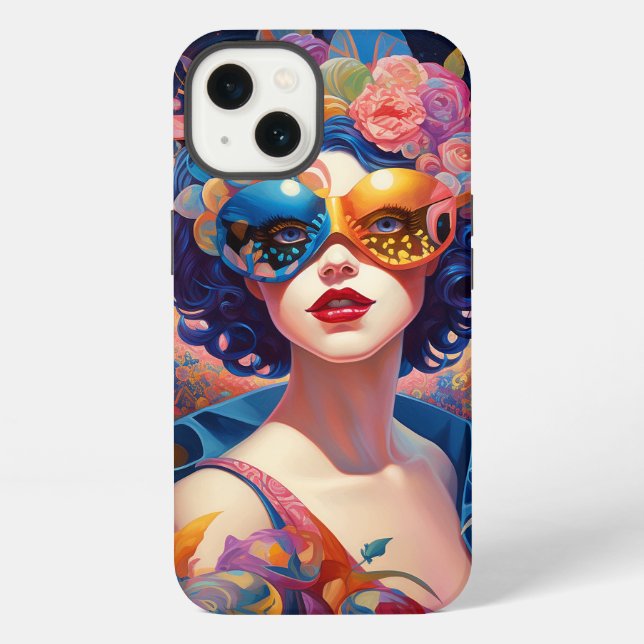 Funda Para iPhone Arte de fantasía surrealista femenina (Reverso )