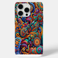 Arte de guitarra batik psicodélico: música retro c