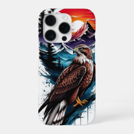 Funda Para iPhone 16 Pro Arte de la Naturaleza Águila Halcón Vintage