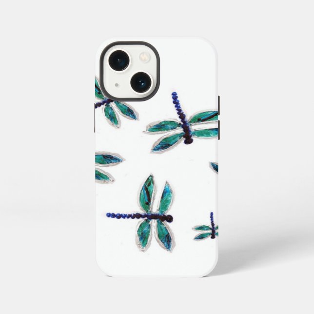 Funda Para iPhone Arte de libélula turquesa (Reverso )