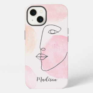 Arte de línea de cara moderna con nombre personali