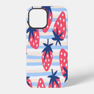 Funda Para iPhone 12 Arte de línea de fresa: Patrón continuo dulce