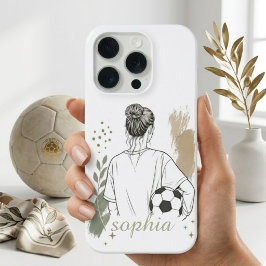 Arte de línea minimalista de jugadora de fútbol co