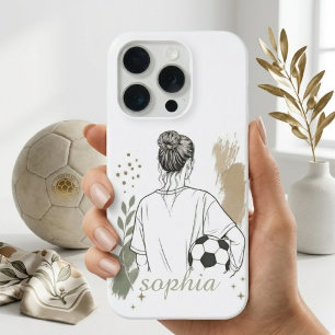 Arte de línea minimalista de jugadora de fútbol co