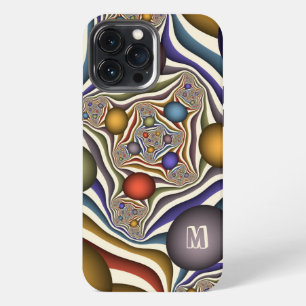 Funda Para iPhone 13 Pro Max Arte de monograma abstracto colorido volador